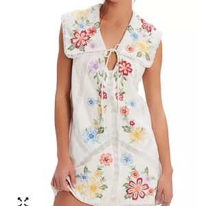 Free People- Women's Willow Embroidered Cotton Mini Dress